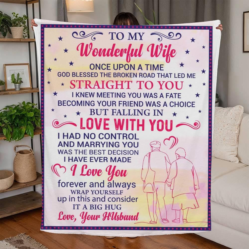 To My Wonderful Wife Personalized Blanket – Gift for Wife from Husband – view 9