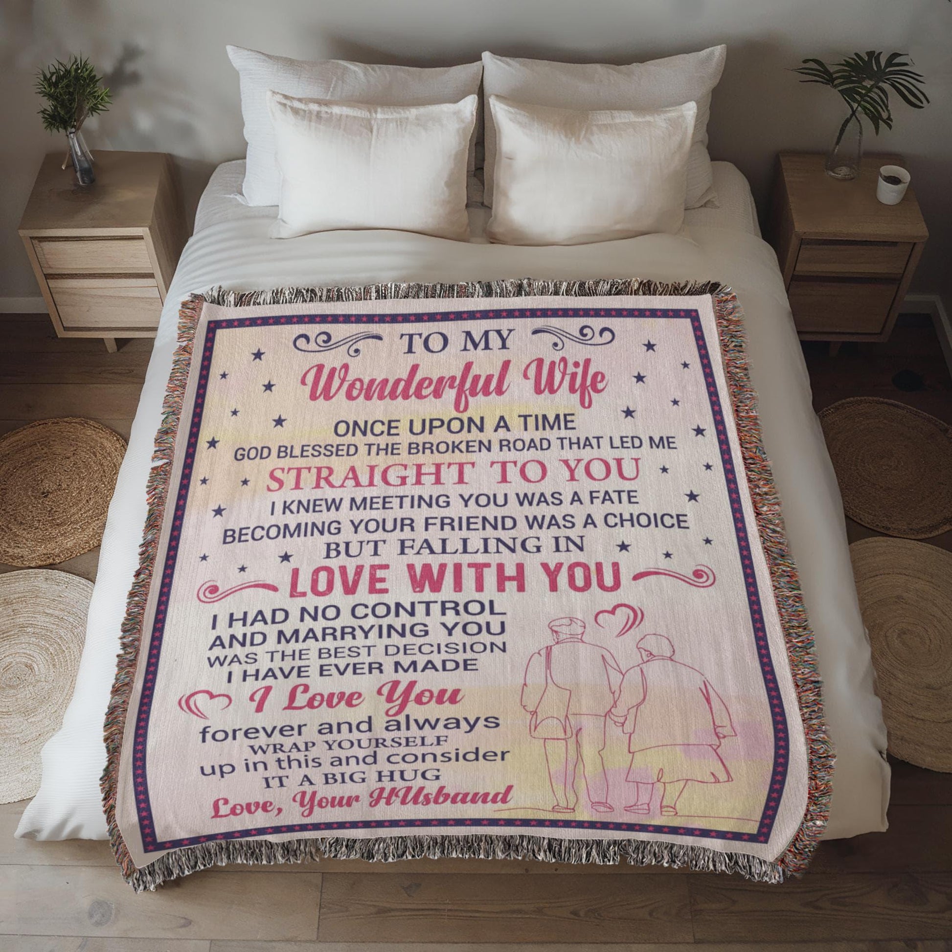 To My Wonderful Wife Personalized Blanket – Gift for Wife from Husband – view 10