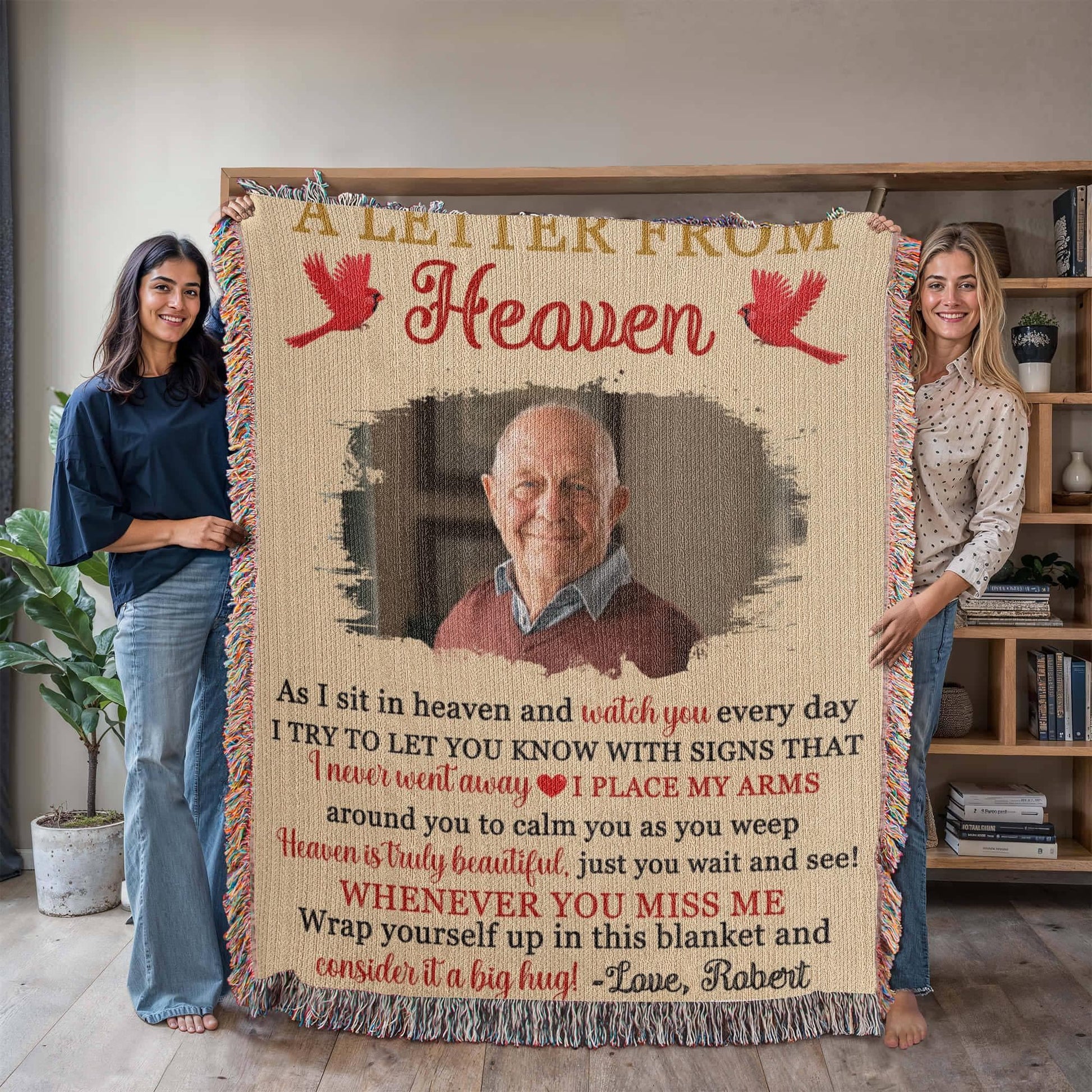 A letter from Heaven Personalized Memorial Blanket – Bereavement Gifts – view 4