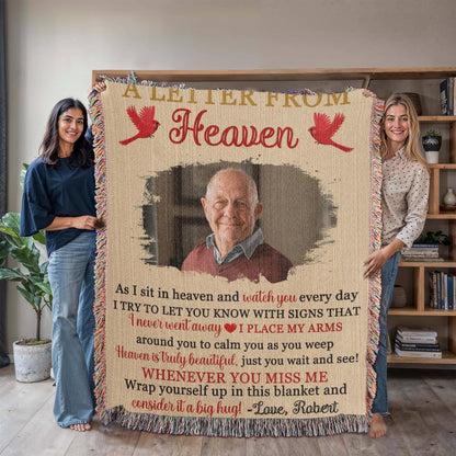 A letter from Heaven Personalized Memorial Blanket – Bereavement Gifts – view 4