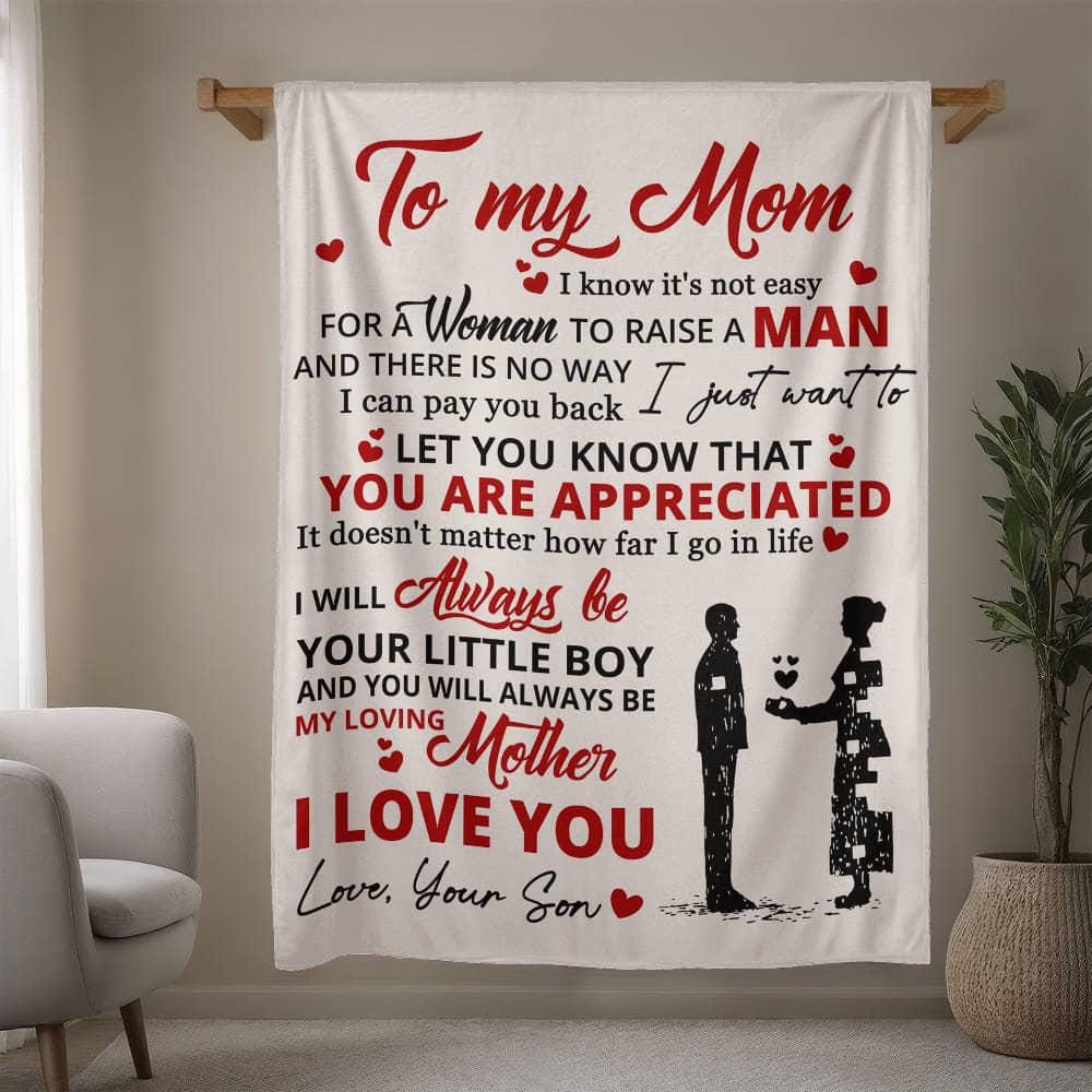 To My Mom Personalized Blanket Gift from Son – Mother Day Gifts
