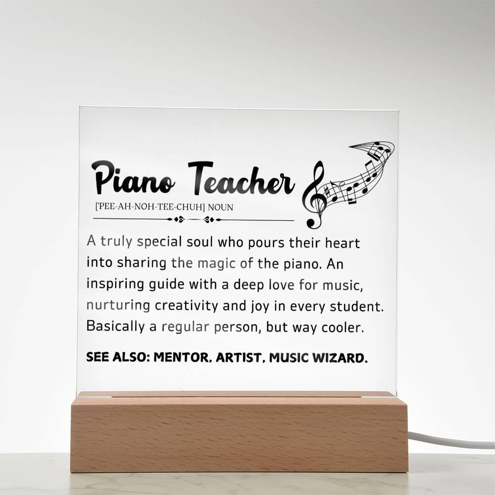 Piano Teacher Gift LED Acrylic Plaque – Gift for Piano Instructor – view 5