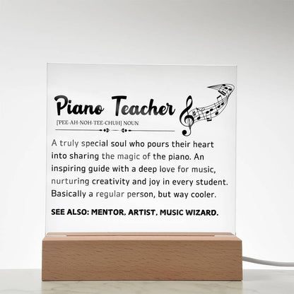 Piano Teacher Gift LED Acrylic Plaque – Gift for Piano Instructor – view 5