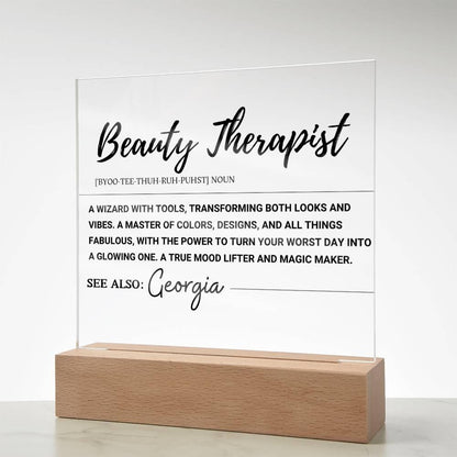 Beauty Therapist Personalized Acrylic Plaque – Gift for Makeup Artist – view 7