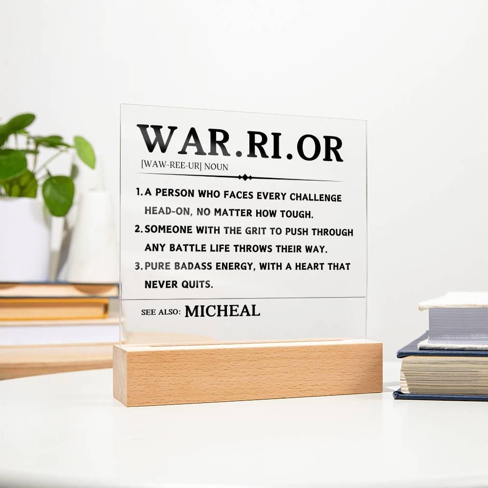 Warrior Gift Personalized Acrylic Plaque – Cancer Survivor Gift – view 9
