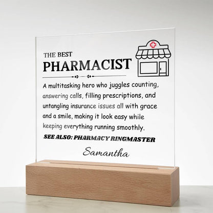 The Best Pharmacist Gift – Personalized Pharmacist LED Acrylic Plaque – view 10