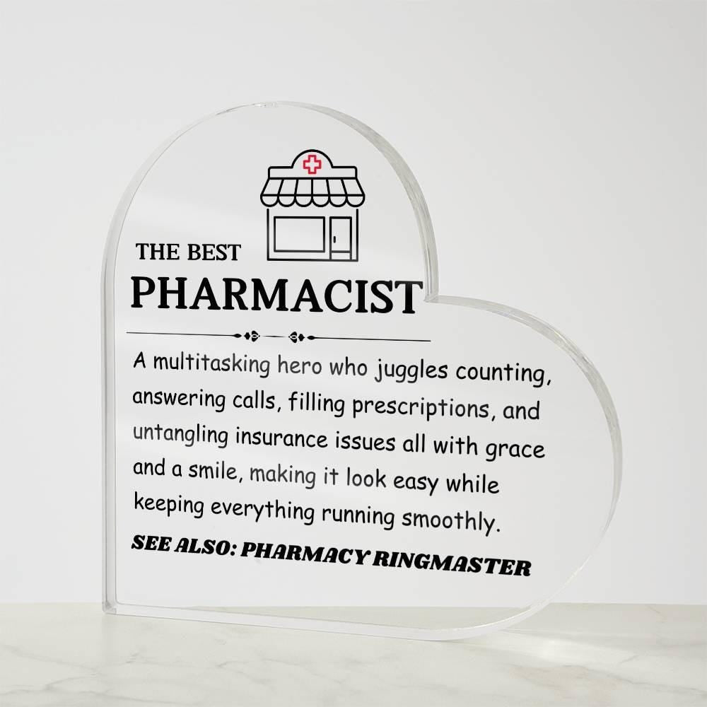 The Best Pharmacist Personalized HeartAcrylic Plaque – view 7