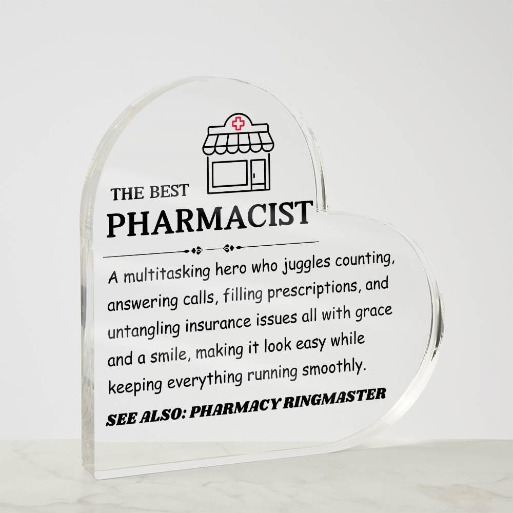 The Best Pharmacist Personalized HeartAcrylic Plaque – view 5