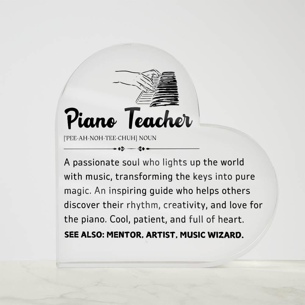 Piano Teacher Gift Heart Acrylic Plaque – Gift for Piano Instructor – view 4