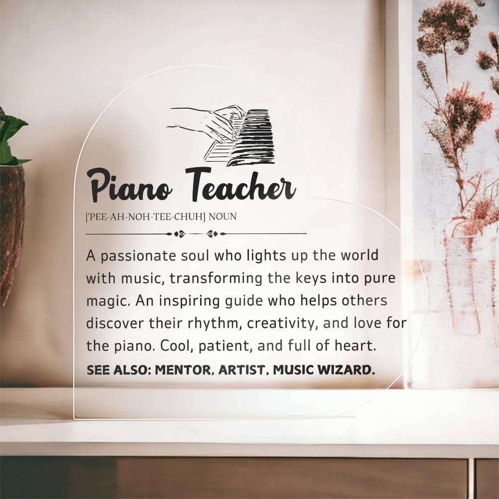 Piano Teacher Gift Heart Acrylic Plaque – Gift for Piano Instructor – view 8