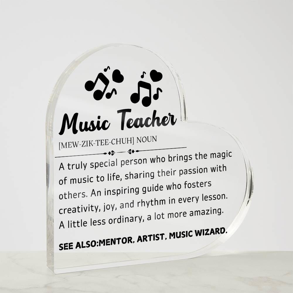 Music Teacher Heart Acrylic Plaque – Gift for Music Teacher – view 2