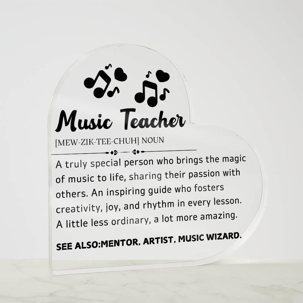 Music Teacher Heart Acrylic Plaque – Gift for Music Teacher – view 8