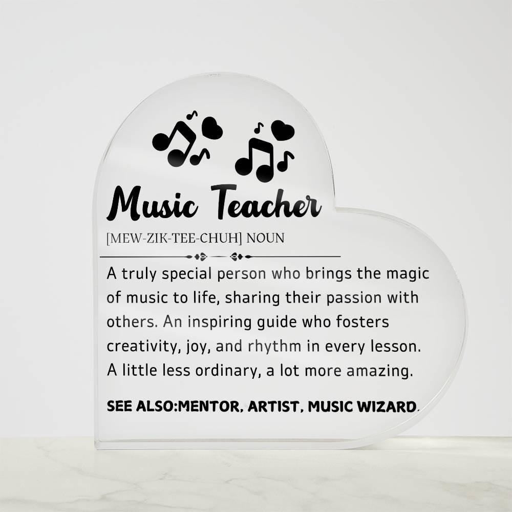Music Teacher Heart Acrylic Plaque – Gift for Music Teacher – view 5