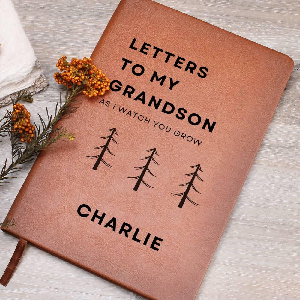 Letters to My Grandson Personalized Leather Journal – Grandson Gifts – view 7