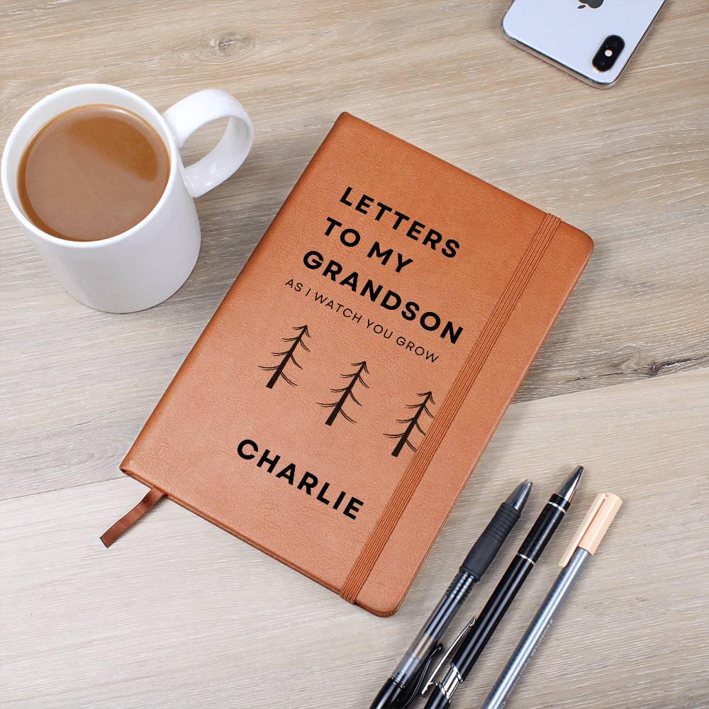 Letters to My Grandson Personalized Leather Journal – Grandson Gifts – view 4