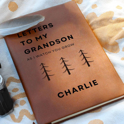 Letters to My Grandson Personalized Leather Journal – Grandson Gifts