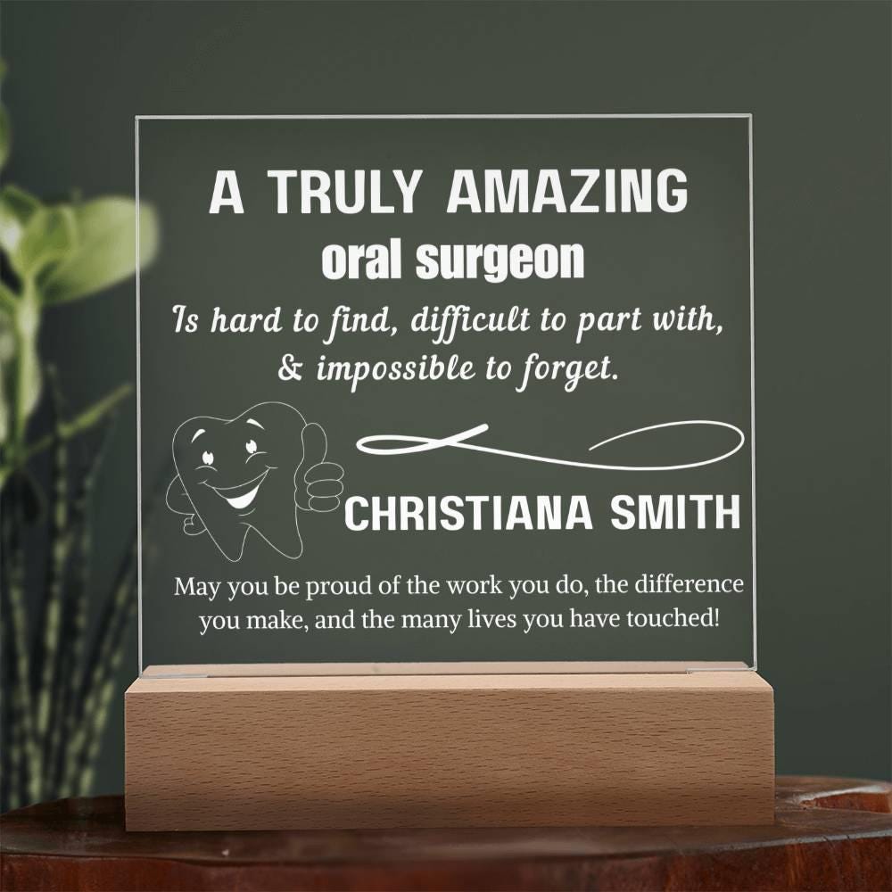 Personalized Oral Surgeon Acrylic Sign - Custom Oral Surgery Gifts – view 3