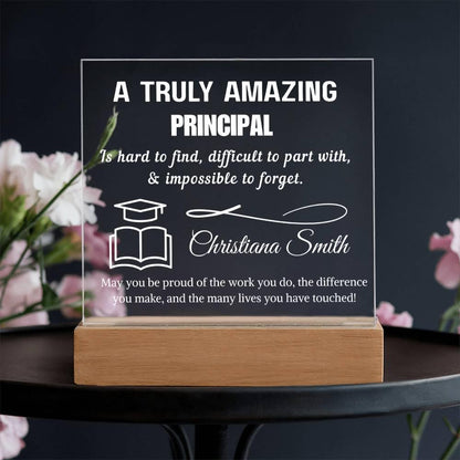 Personalized Principal Appreciation Plaque: Acrylic LED Light – view 9