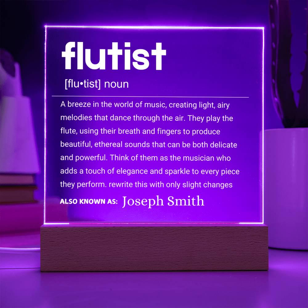 Flutist Gift Personalized LED Acrylic Plaque – Gift for Flute Player – view 4