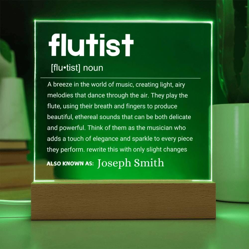 Flutist Gift Personalized LED Acrylic Plaque – Gift for Flute Player – view 9