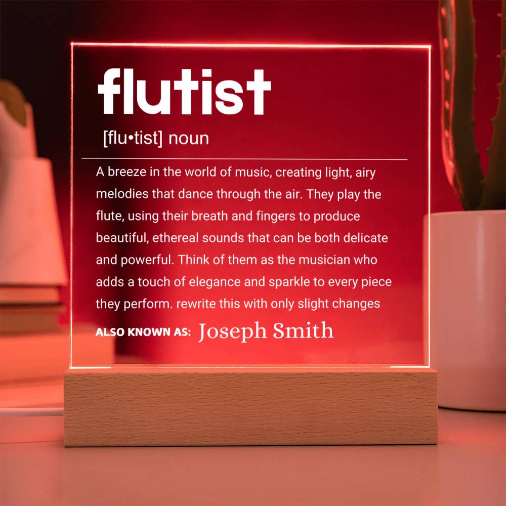 Flutist Gift Personalized LED Acrylic Plaque – Gift for Flute Player – view 6