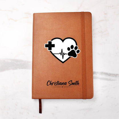 Personalized Veterinarian Doctor Journal: Vegan Leather Vet Gift – view 3