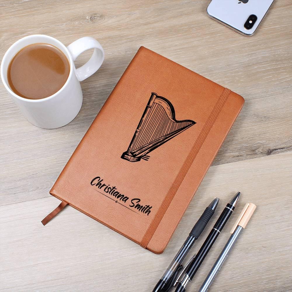 Personalized Vegan Leather Harp Journal: Gift for Harpist – view 6