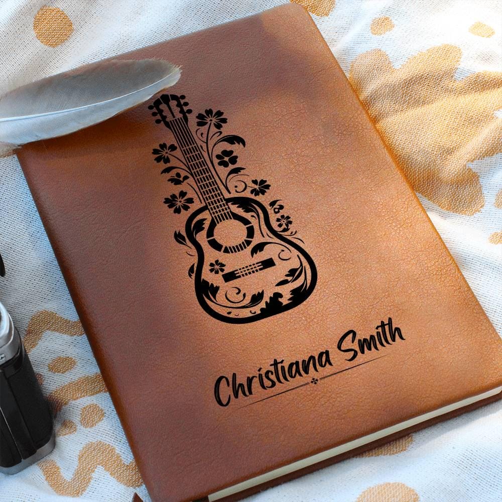 Floral Guitar Personalized Journal - Player Guitar Songwriting