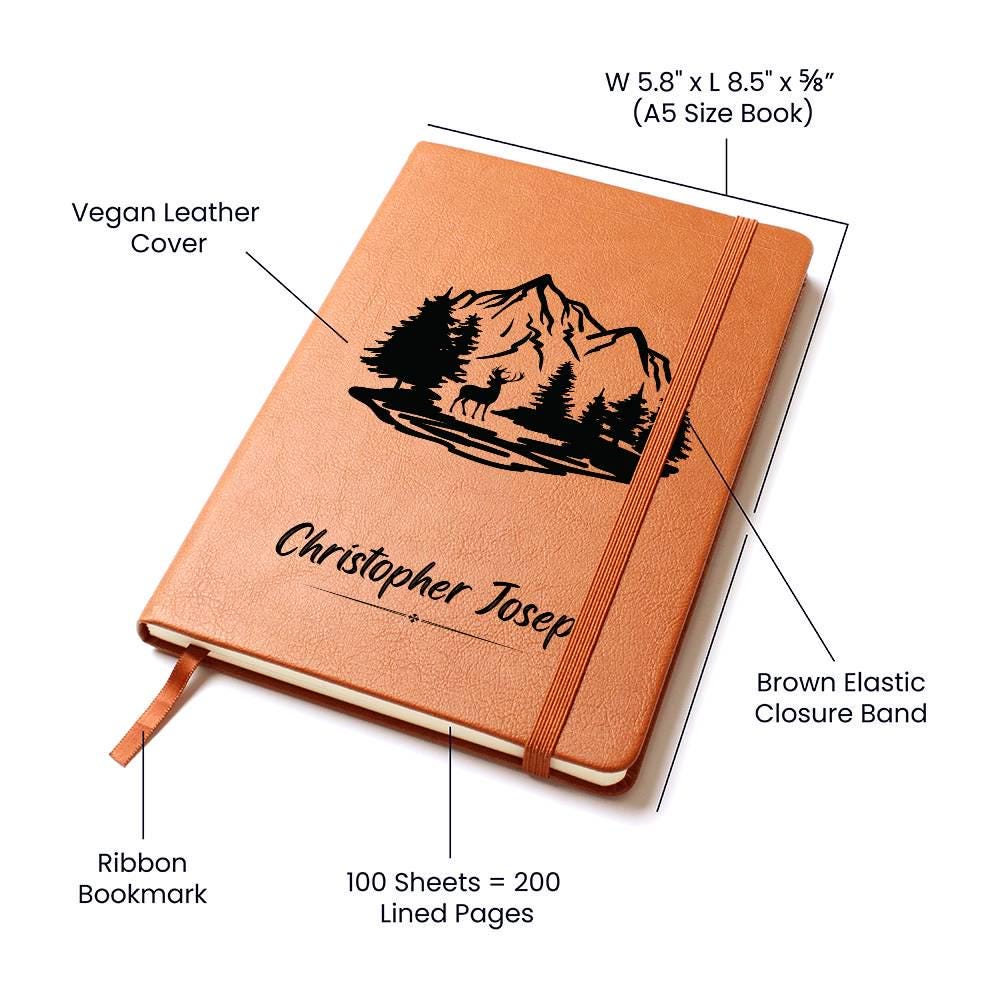 Hunting Personalized Leather Journal - Hunting Log Book – Dad Hunting – view 4