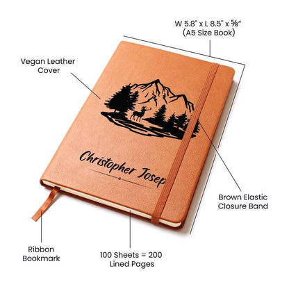 Hunting Personalized Leather Journal - Hunting Log Book – Dad Hunting – view 4