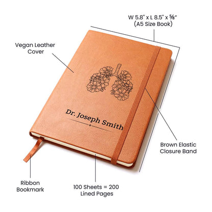 Personalized Pulmonologist Journal – Custom Respiratory Notebook Gift – view 3