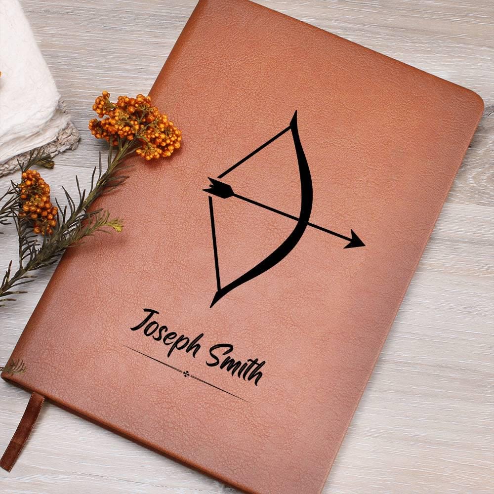 Leather Archery Journal – Personalized Bow and Arrow Notebook Gift – view 8