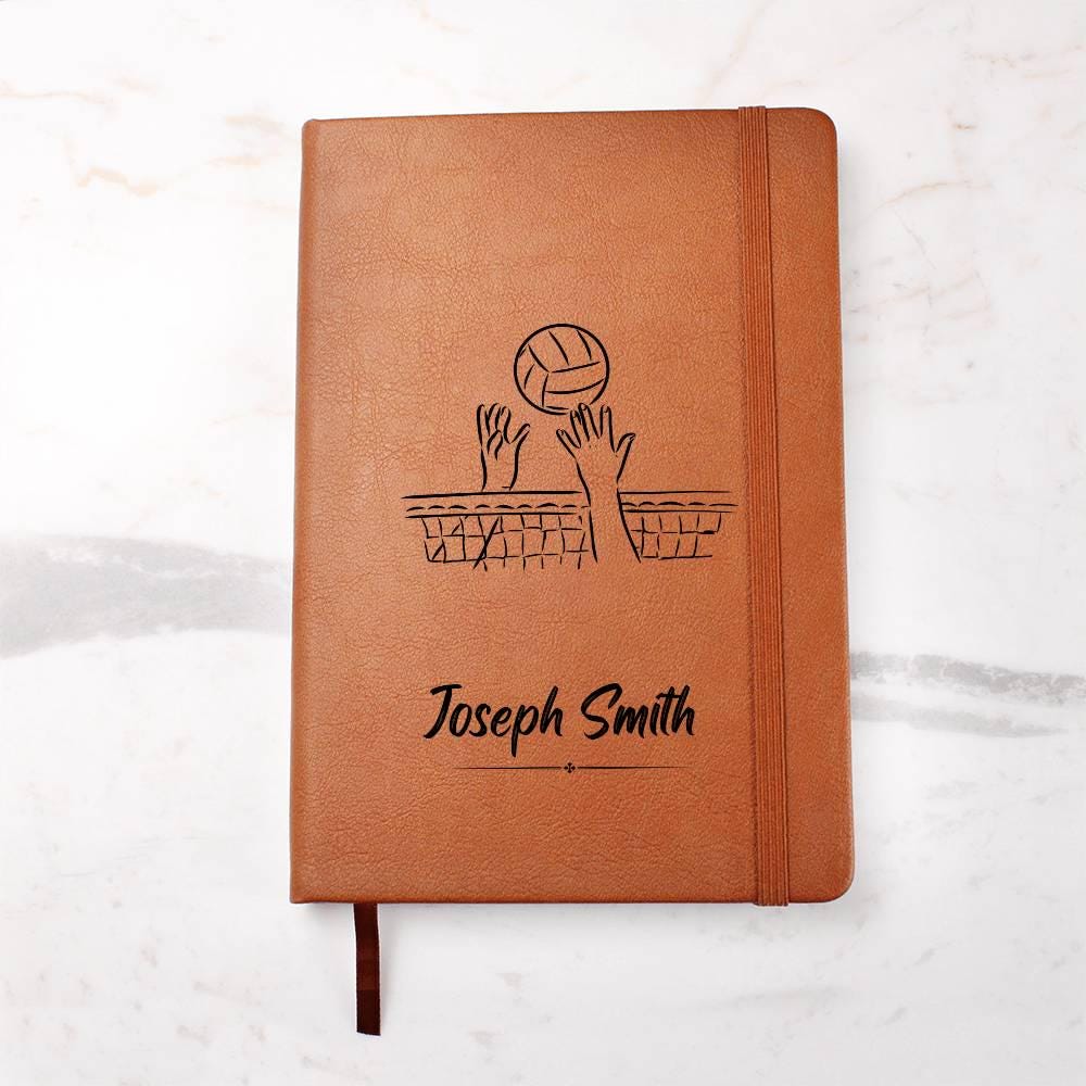 Personalized Leather Volleyball Journal – Custom Gift for Volleyball – view 2