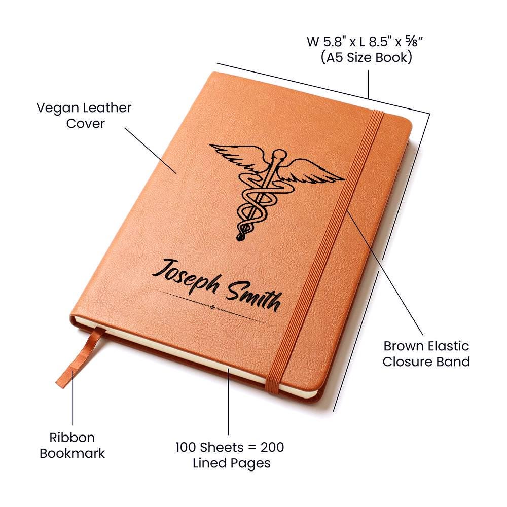 Personalized Leather Nurse Journal – Custom Notebook Gift for New – view 3