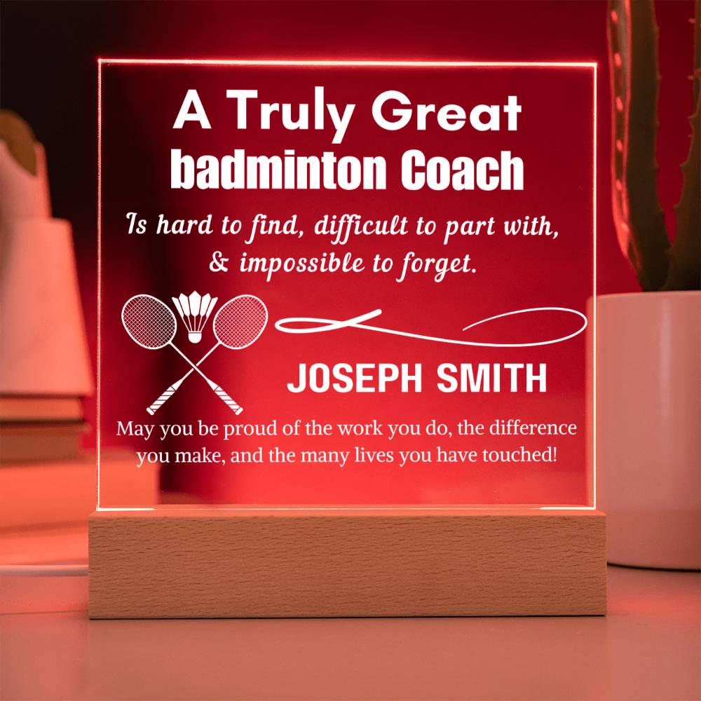 Personalized LED Badminton Coach Sign – Custom Gift for Badminton – view 4