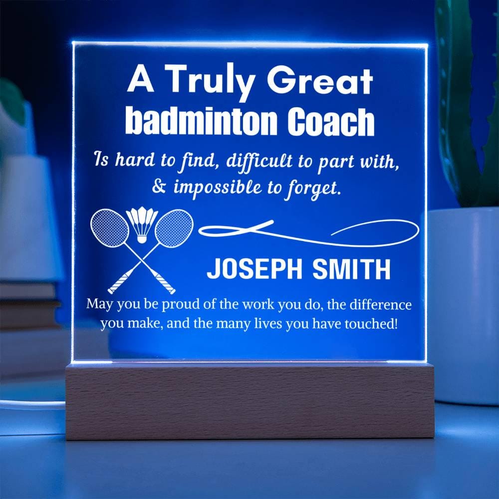 Personalized LED Badminton Coach Sign – Custom Gift for Badminton – view 3