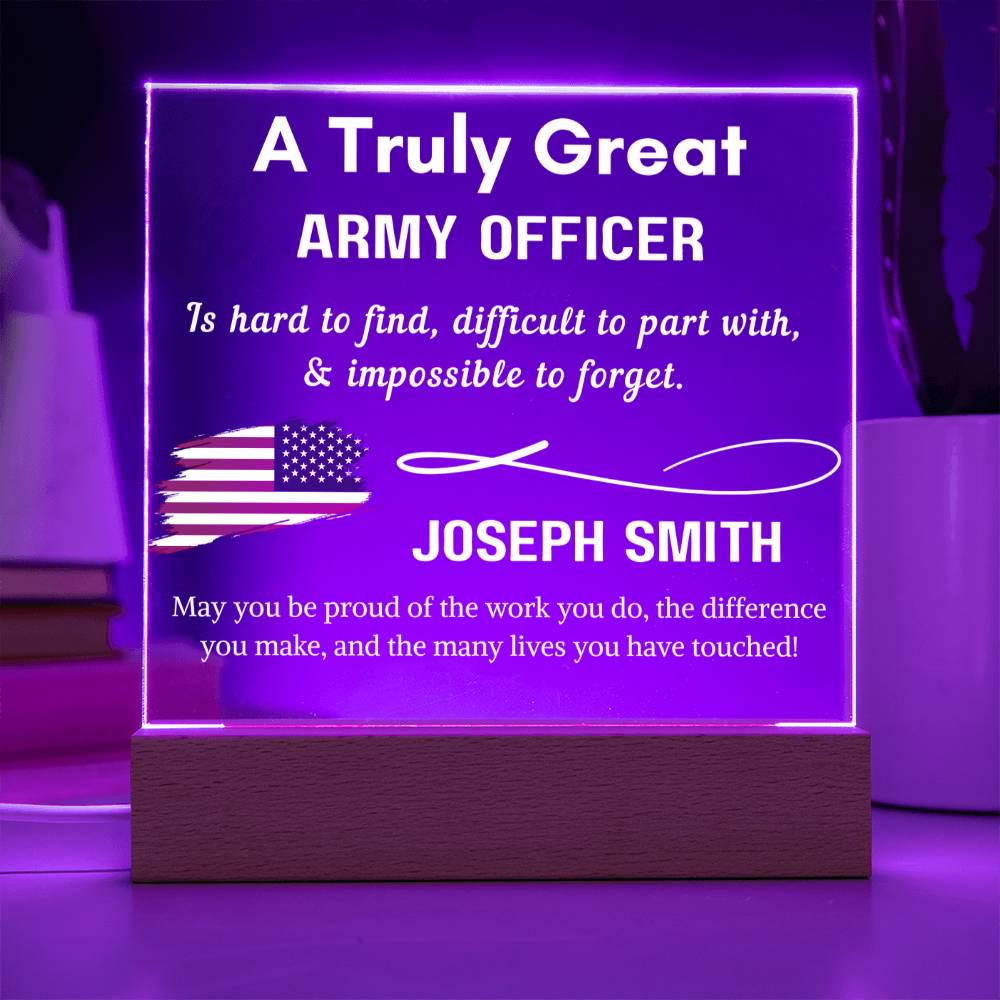 Personalized US Army Officer Keepsake Sign – Custom Military Gift – view 7