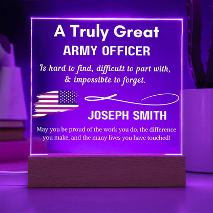Personalized US Army Officer Keepsake Sign – Custom Military Gift – view 7
