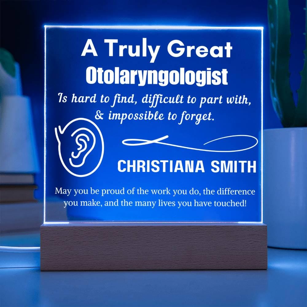 Personalized Otolaryngologist Sign – ENT Doctor Gift – view 3