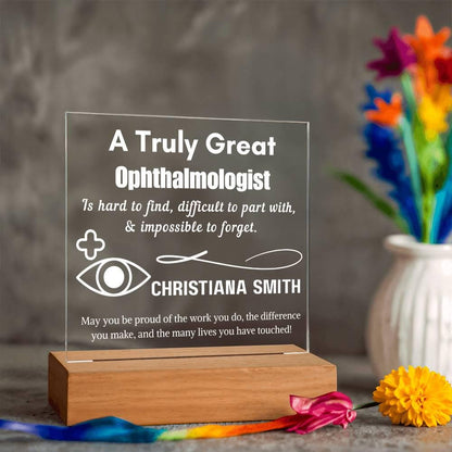 Personalized Ophthalmologist Sign – Custom LED Acrylic Gift for Eye – view 9