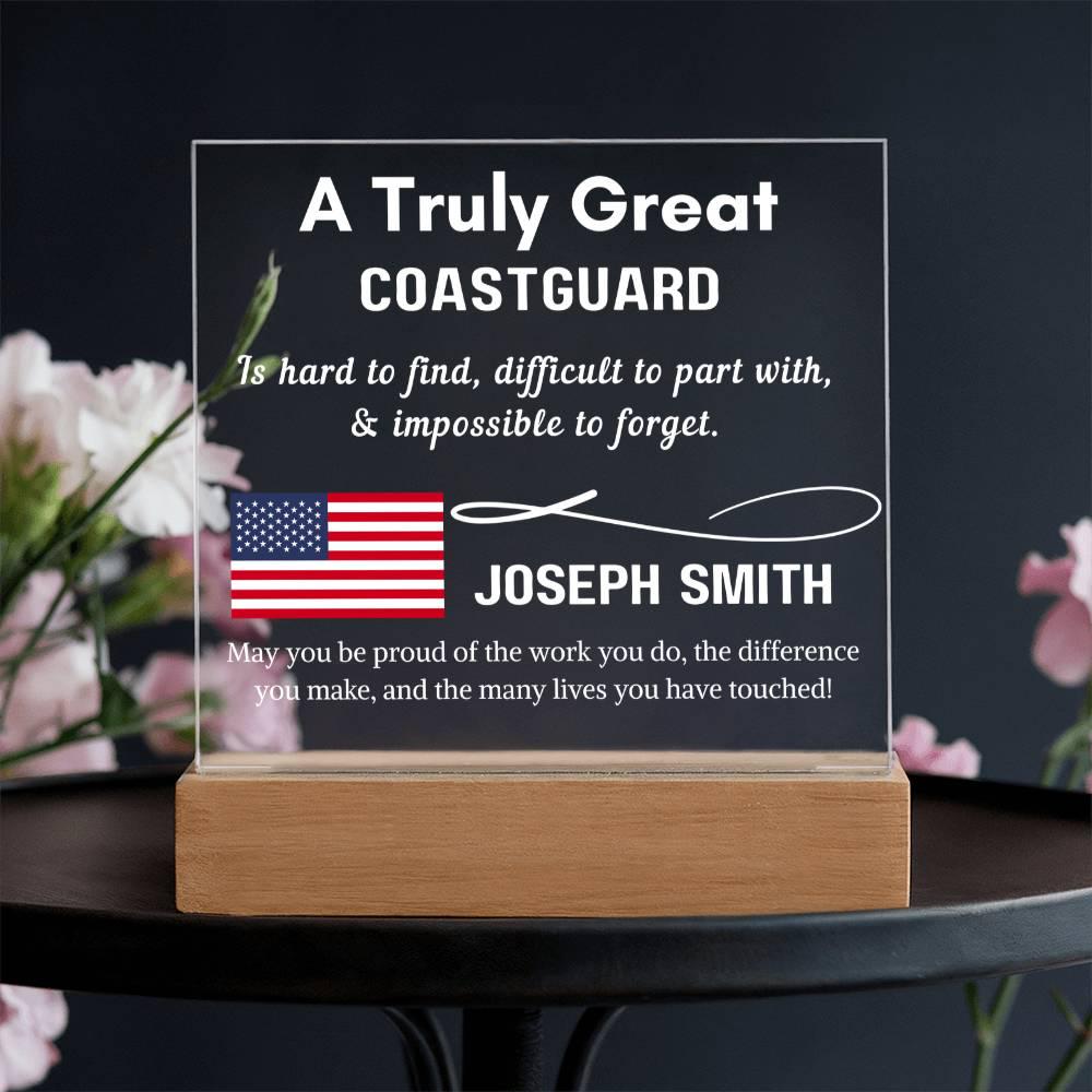 Personalized US Coast Guard Sign – Custom LED Acrylic Gift for Coast – view 4