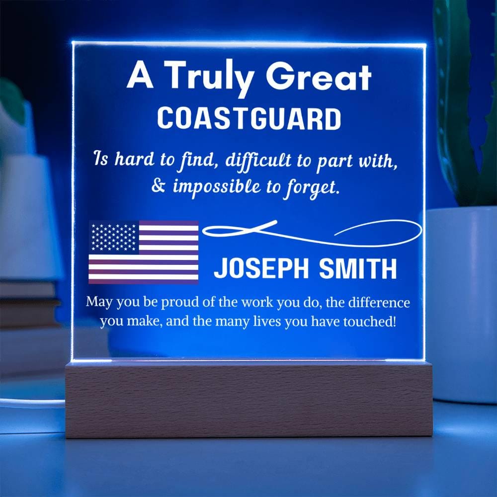 Personalized US Coast Guard Sign – Custom LED Acrylic Gift for Coast – view 7