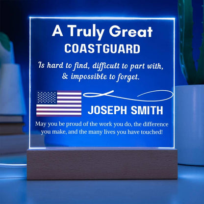 Personalized US Coast Guard Sign – Custom LED Acrylic Gift for Coast – view 7