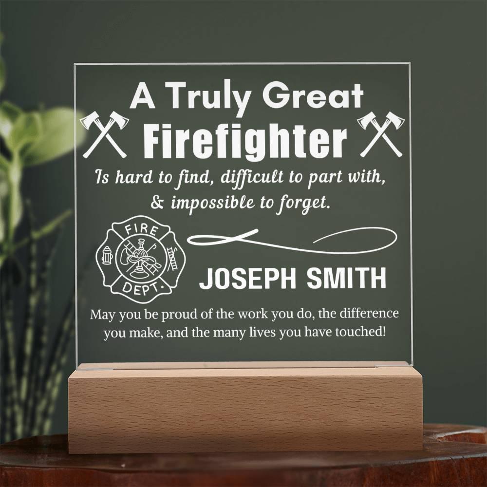 Personalized Firefighter Sign – Firefighter Appreciation Gift – view 3
