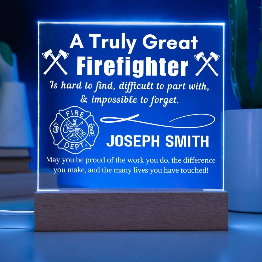 Personalized Firefighter Sign – Firefighter Appreciation Gift – view 4
