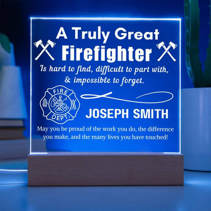 Personalized Firefighter Sign – Firefighter Appreciation Gift – view 4