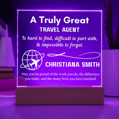 Personalized Travel Agent LED Desk Sign – Custom Travel Advisor – view 8