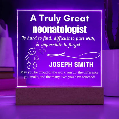 Personalized Neonatologist Acrylic Sign – Custom NICU Doctor or Nurse – view 4
