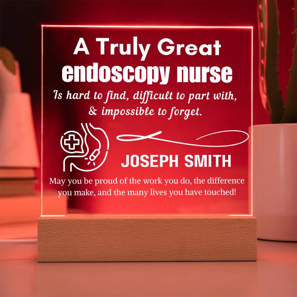 Personalized Endoscopy Nurse LED Acrylic Sign – Nurse Appreciation – view 5