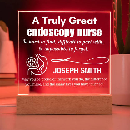 Personalized Endoscopy Nurse LED Acrylic Sign – Nurse Appreciation – view 5